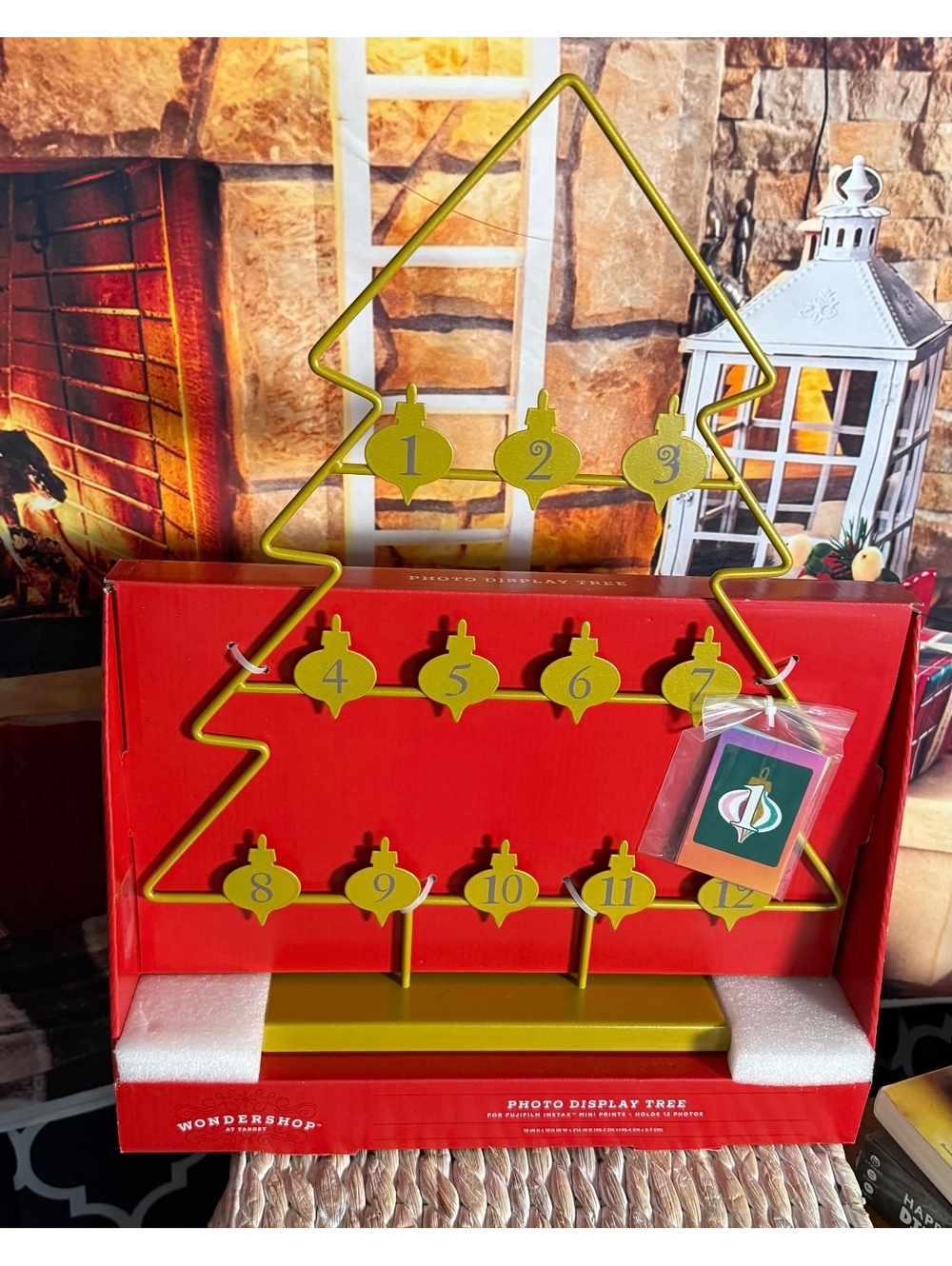 Wonder shop Gold Metal Photo pictures Display Tree Advent Calendar new